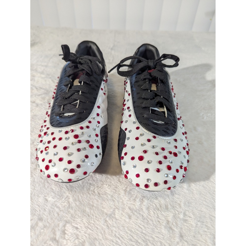 Brava Shadow II FG Soccer Cleats Mens 11.5 White Black Good Rhinestone Custom